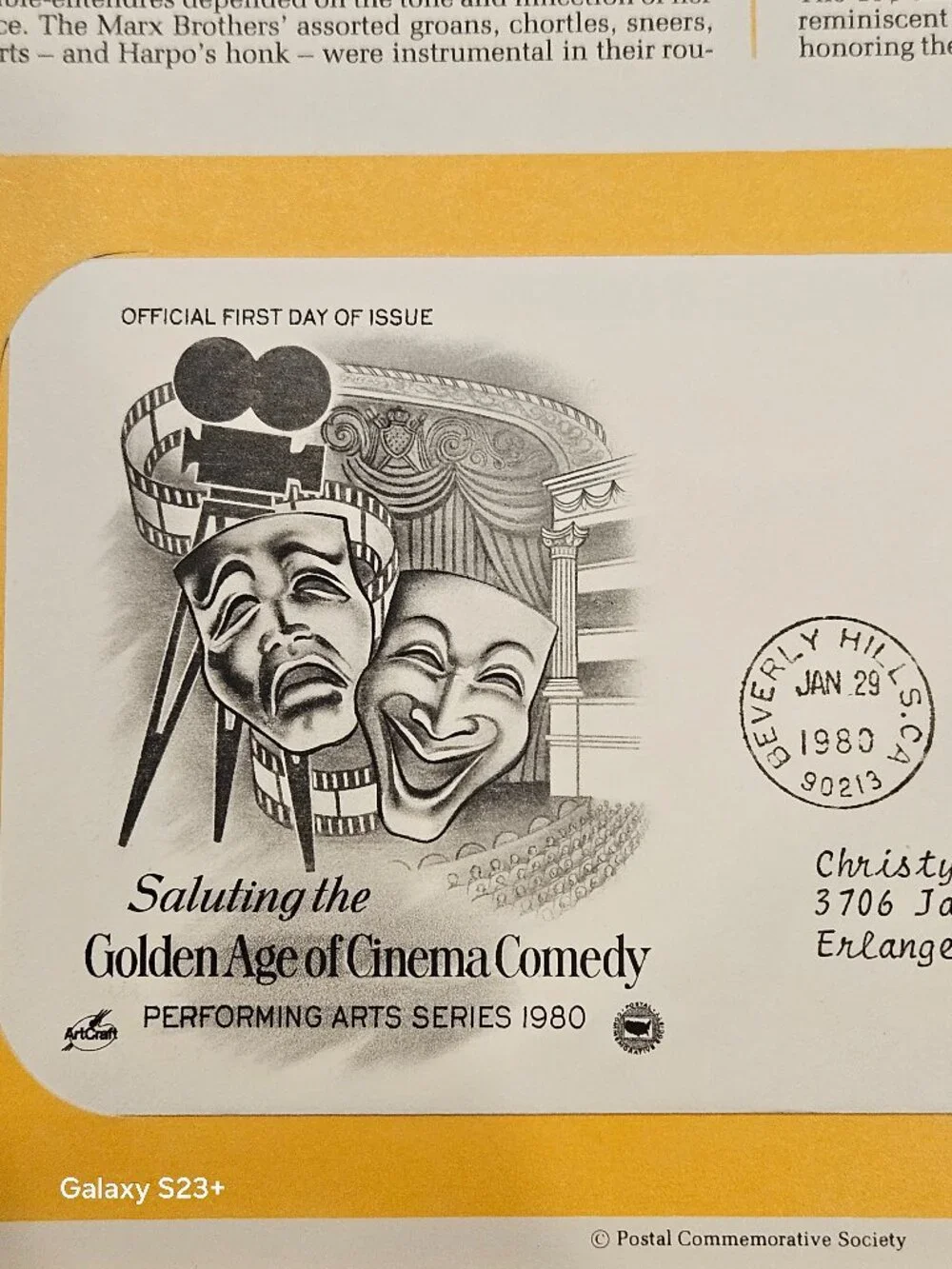 RARE COLLECTIBLE USPS 1ST DAY ISSUE COVER W C FIELDS GOLDEN AGE CINEMA STAMP FDC